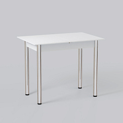 Стол кухонный раздвижной DecoLine-1 900(1200)*600мм ноги 02 хром (Белый) Стол кухонный раздвижной DecoLine-1 900(1200)*600мм ноги 02 хром (Белый)