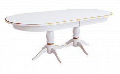 Стол Кингли 2000*1000*765 (тон белый RAL9003 + патина золото) Стол Кингли 2000*1000*765 (тон белый RAL9003 + патина золото)