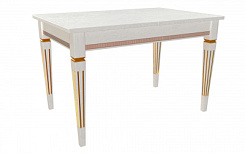 Стол Стар 1200(1700)*800*765 (столешница тон белый RAL9003 / подстолье тон белый RAL9003 + патина золото) Стол Стар 1200(1700)*800*765 (столешница тон белый RAL9003 / подстолье тон белый RAL9003 + патина золото)